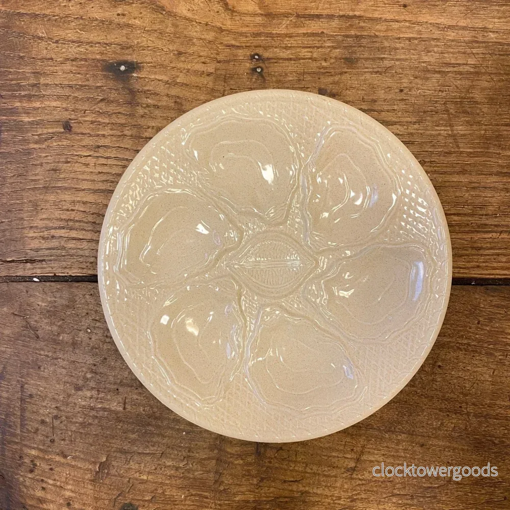 Vintage French Oyster Plate – Ivory Vintage French Oyster Plate – Ivory