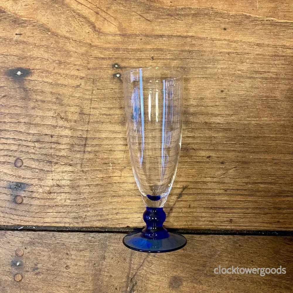Vintage French Champagne Flute – Blue Stem Vintage French Champagne Flute – Blue Stem