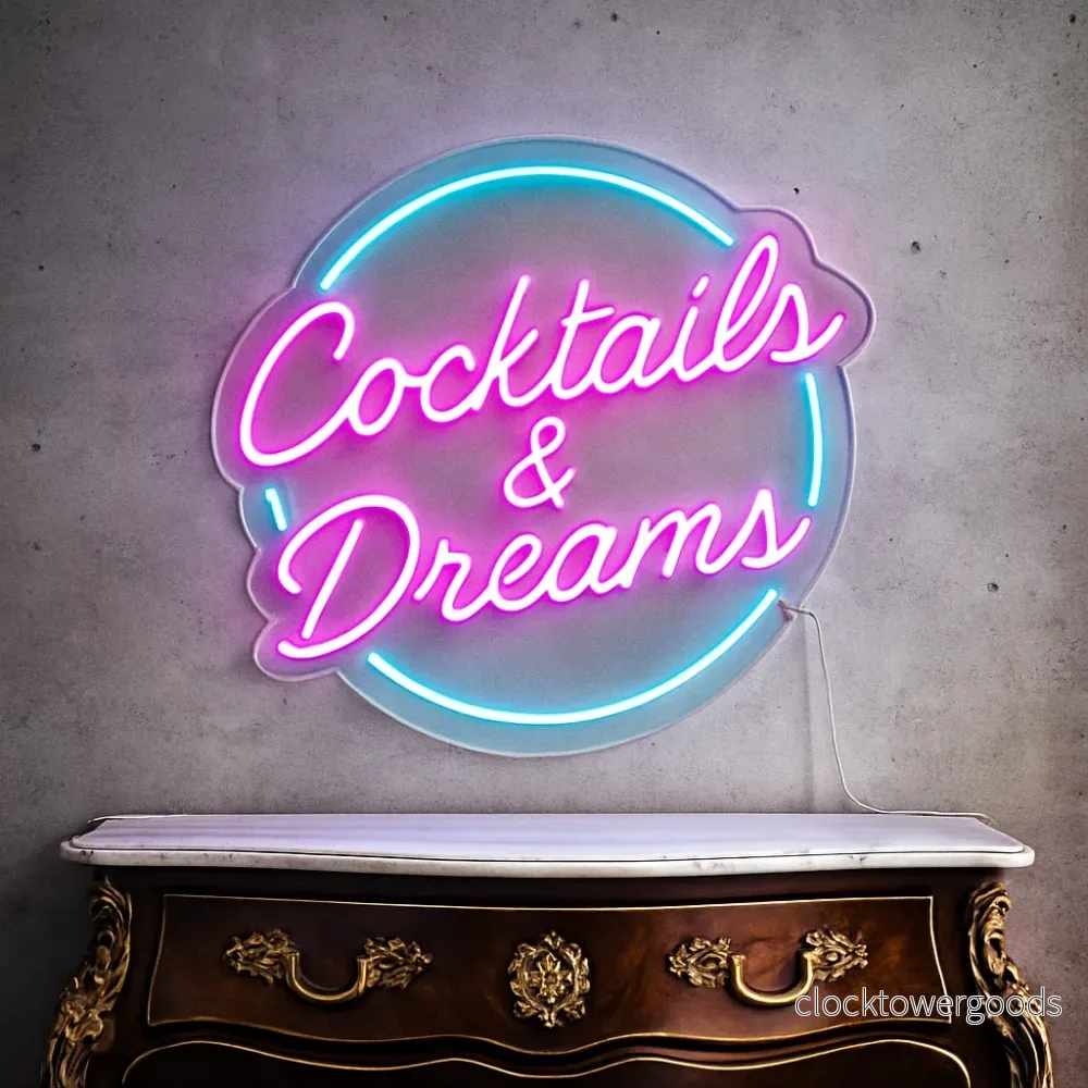 "Cocktails & Dreams" Classic - Led neonskylt. - Bild 2