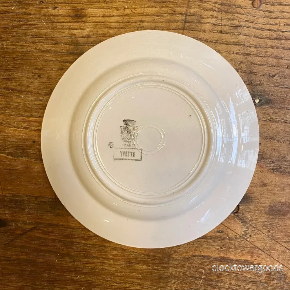 Vintage Digoin Sarreguemines “Yvette” Dinner Plate – Red Floral - Bild 2