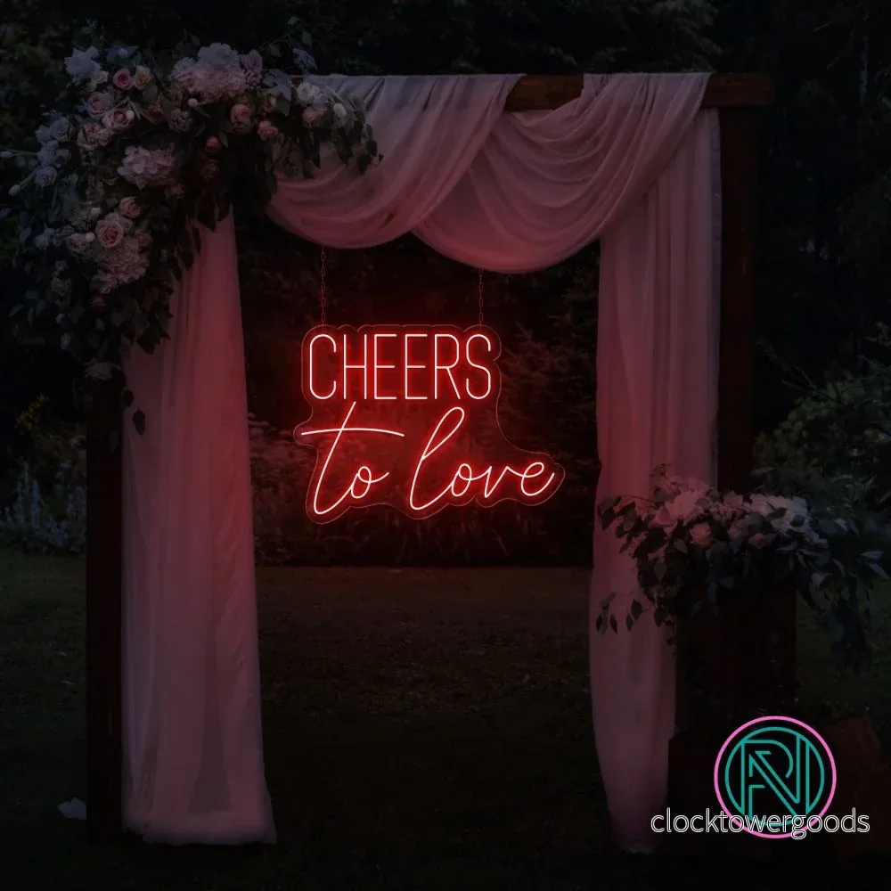 "CHEERS to love" Led neonskylt. - Bild 2