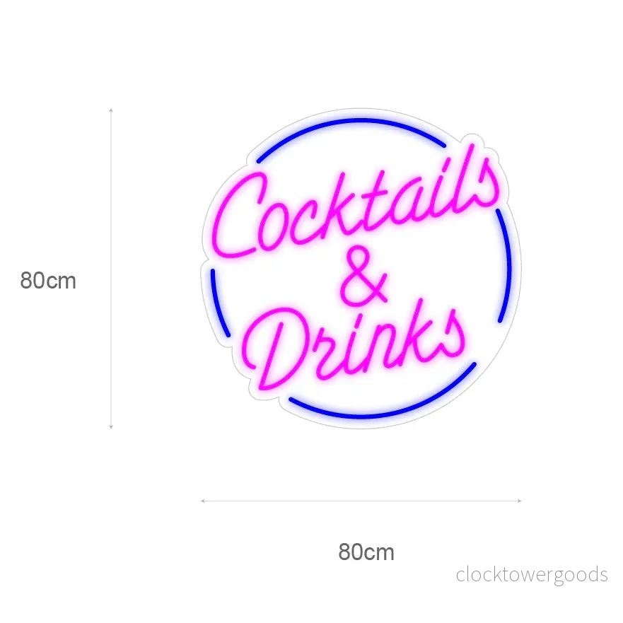 "Cocktails & Drinks" Led neonskylt. - Bild 2