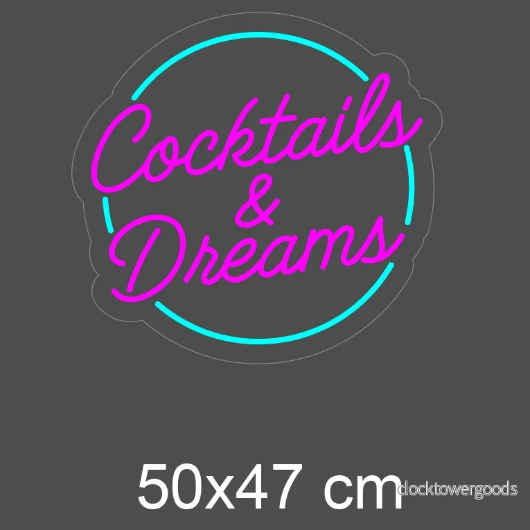 "Cocktails & Dreams" Classic - Led neonskylt. - Bild 3