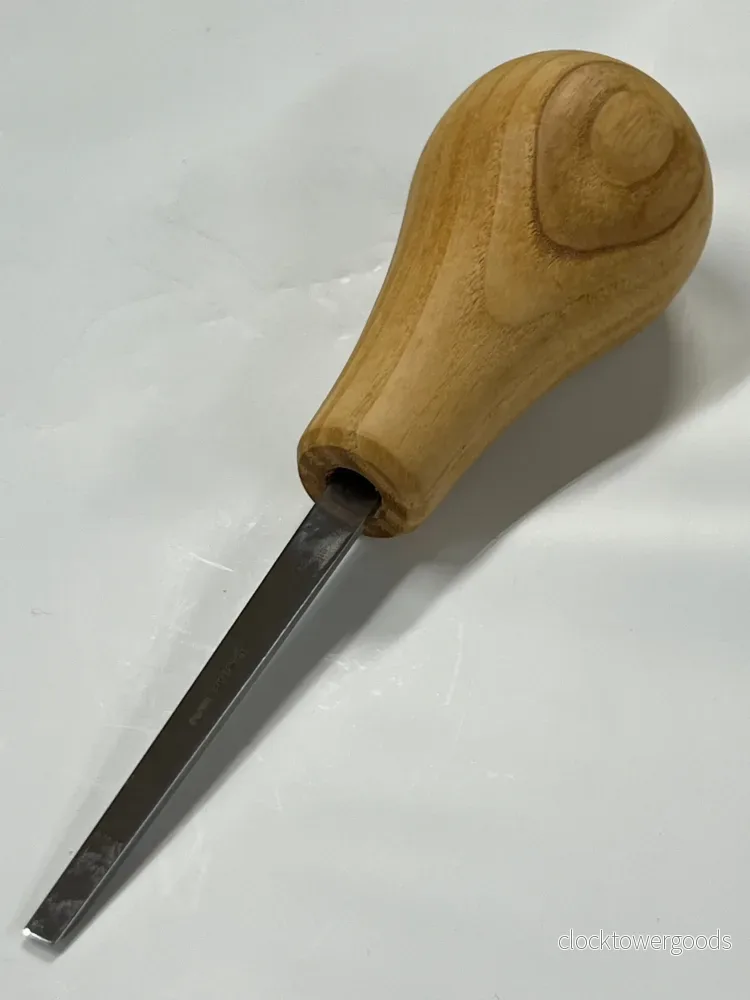 Träsniderijärn 75x4mm rakt, platt stämjärn P1/04 med kulhandtag - Bild 2