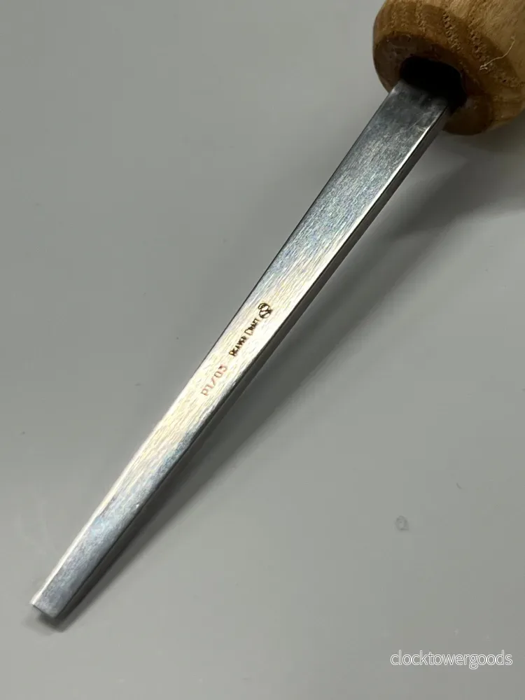 Träsniderijärn 75x3mm rakt, platt stämjärn P1/03 med kulhandtag - Bild 2