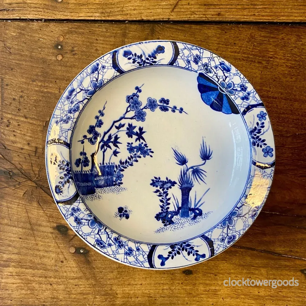 Vintage Creil et Montereau Pedestal Dish – Japon Blue - Bild 2