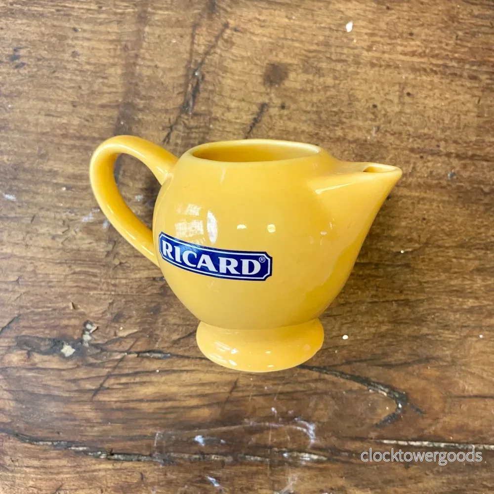 Vintage Ricard Yellow Ceramic Water Jug – 8 cm