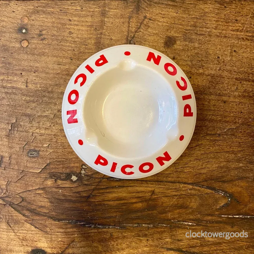 Vintage French Picon Advertising Ashtray – Red & White Vintage French Picon Advertising Ashtray – Red & White