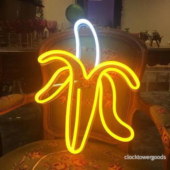 LED NEONSKYLT ”Banan”. Gold yellow LED NEONSKYLT ”Banan”. Gold yellow