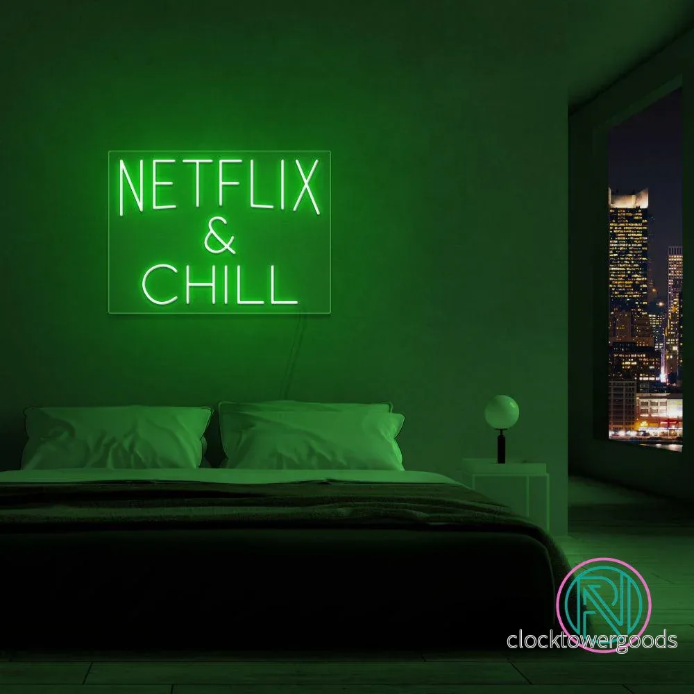 "NETFLIX & CHILL" Led neonskylt. 46x63 cm. - Bild 3