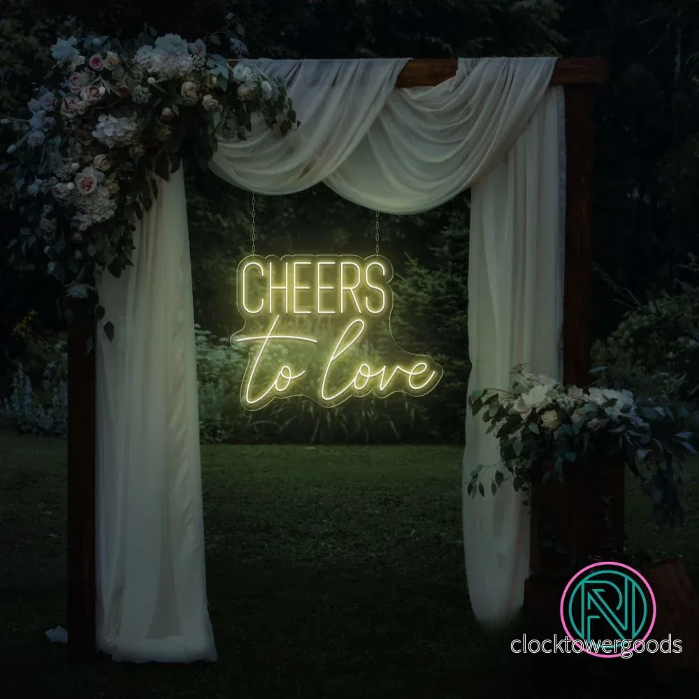 "CHEERS to love" Led neonskylt. - Bild 3