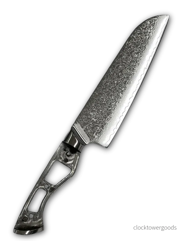 Santoku – VG10-damast, kockkniv 8″ med fulltånge och bolster - Bild 2