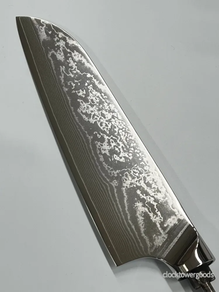 Santoku – rostfritt damaskstål, kockkniv 8″ med gängad sticktånge - Bild 3