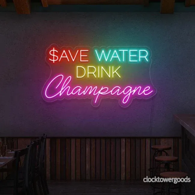 "SAVE WATER" Led neonskylt - Bild 2