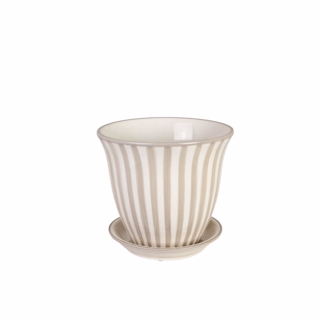 Kruka Miriam, Randig Beige, 16 cm