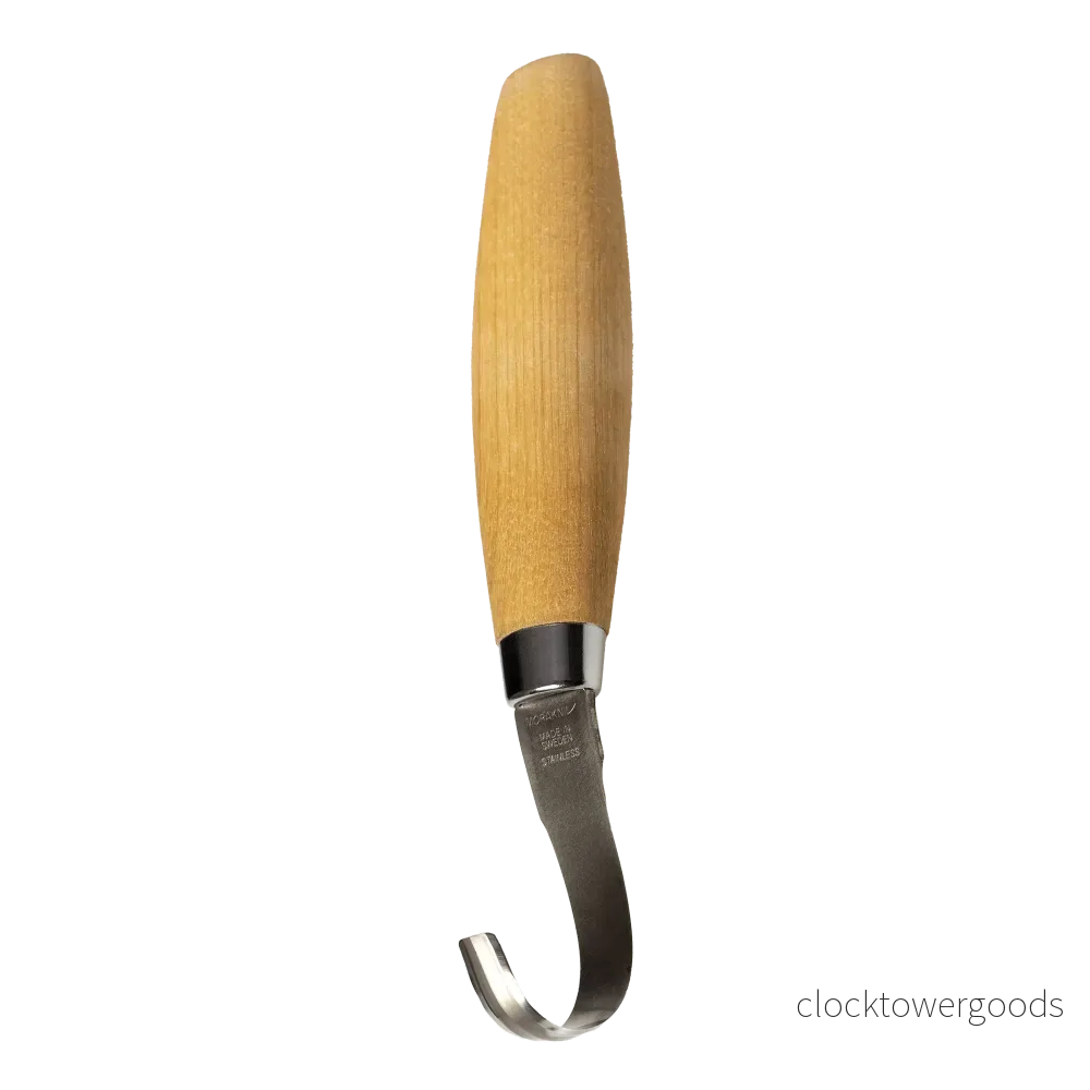 Morakniv 162 dubbeleggad skedkniv med läderslida - Bild 2