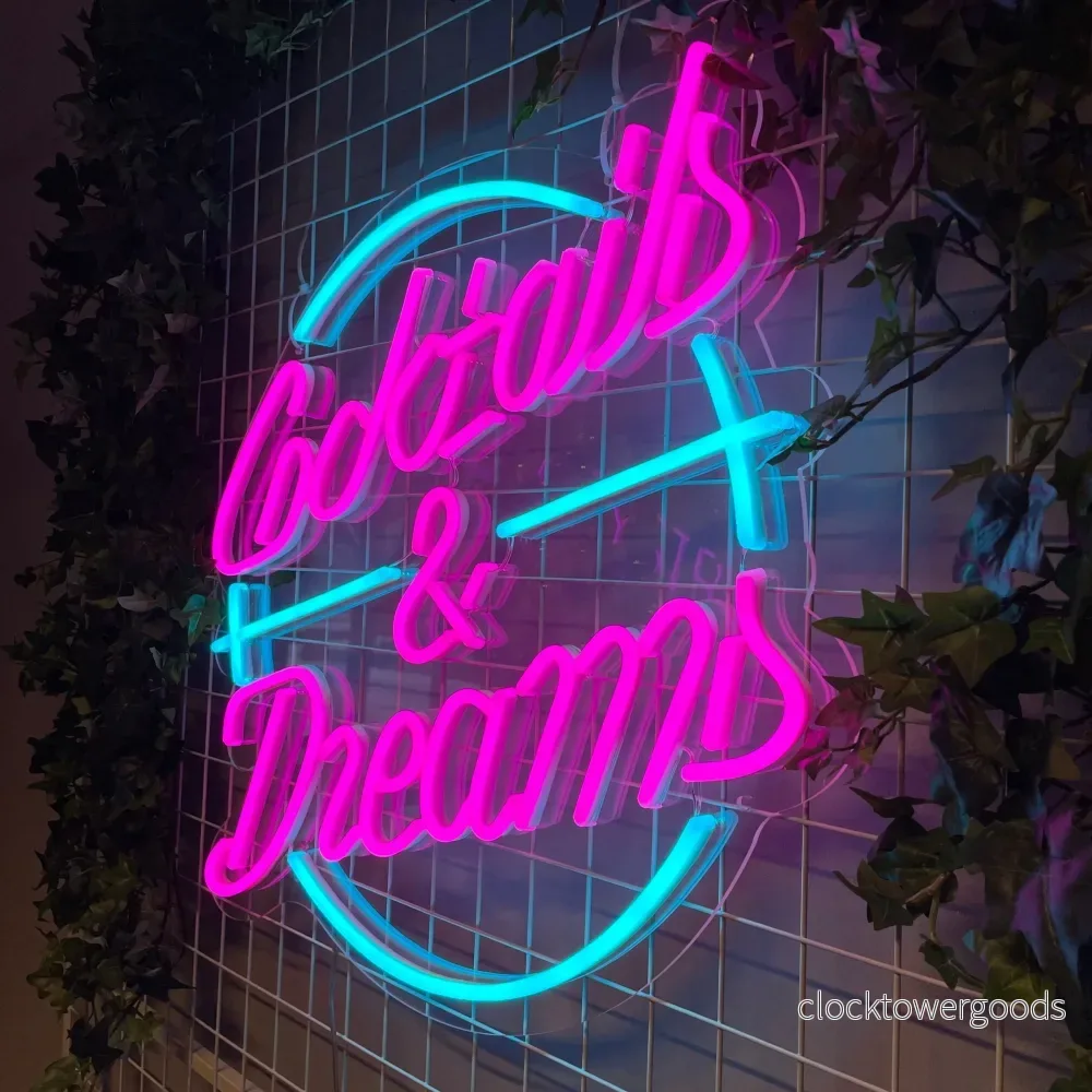 "Cocktails & Dreams" Led neonskylt. - Bild 3