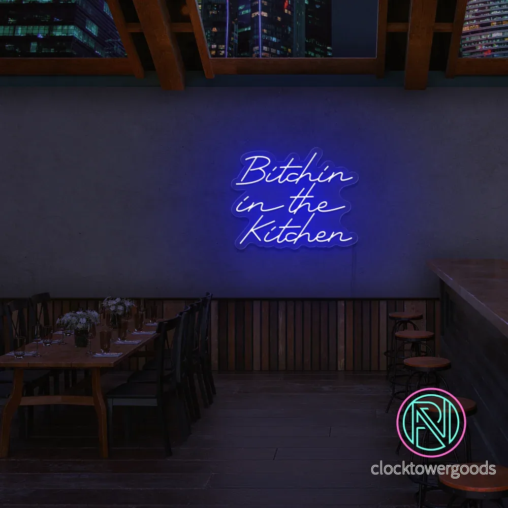 "Bitchin in the Kitchen" Led Neonskylt - Bild 2