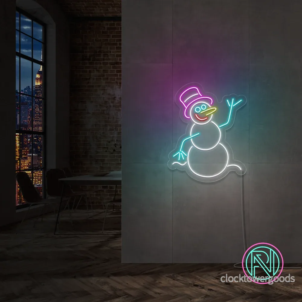 "Snögubbe" Led neonskylt.