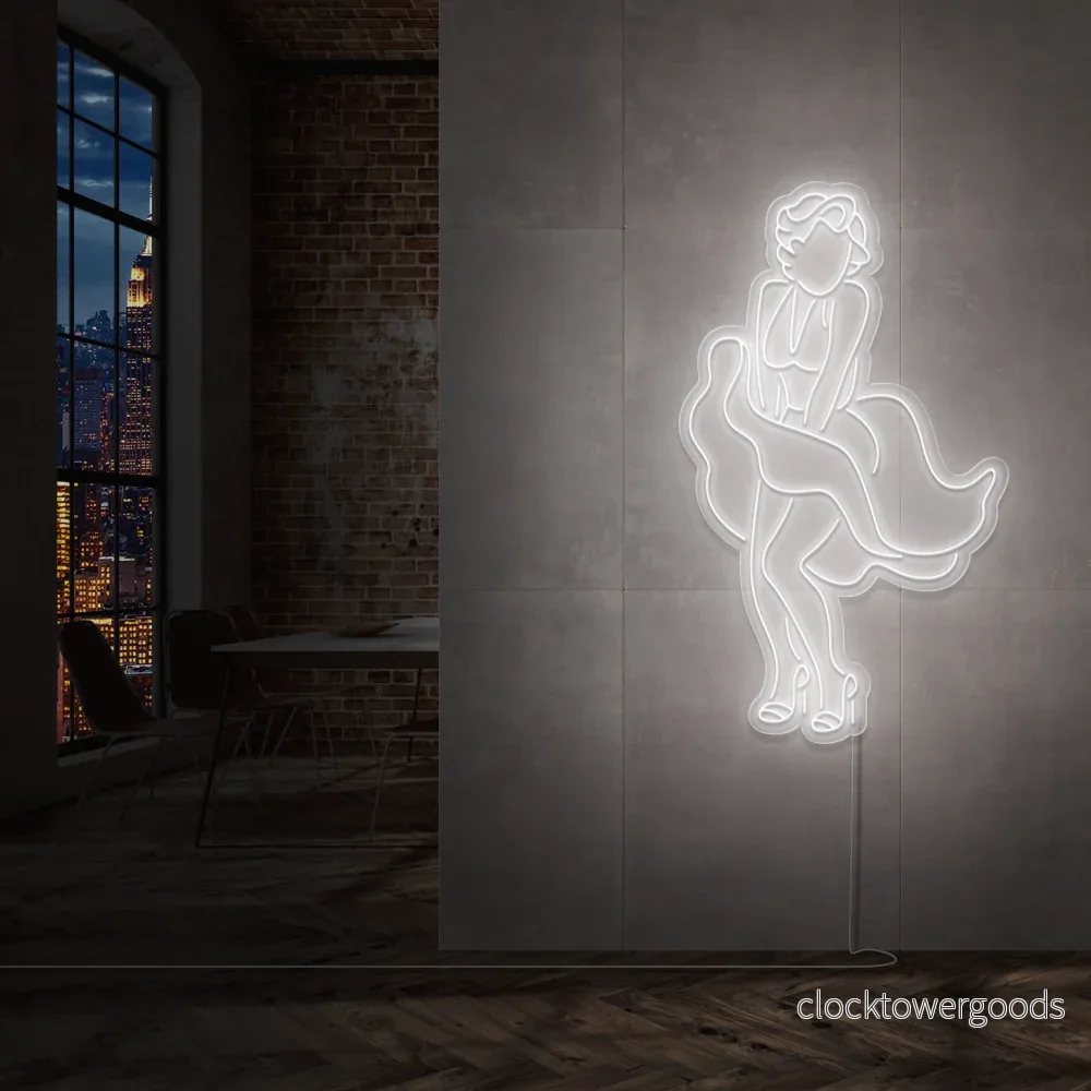 "Marilyn Monroe" Led neonskylt. Svartvit - Bild 2