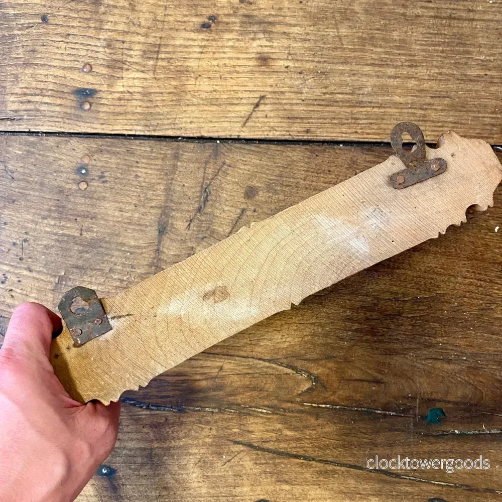 Vintage French Wooden Wall Rack with Two Pegs - Bild 3