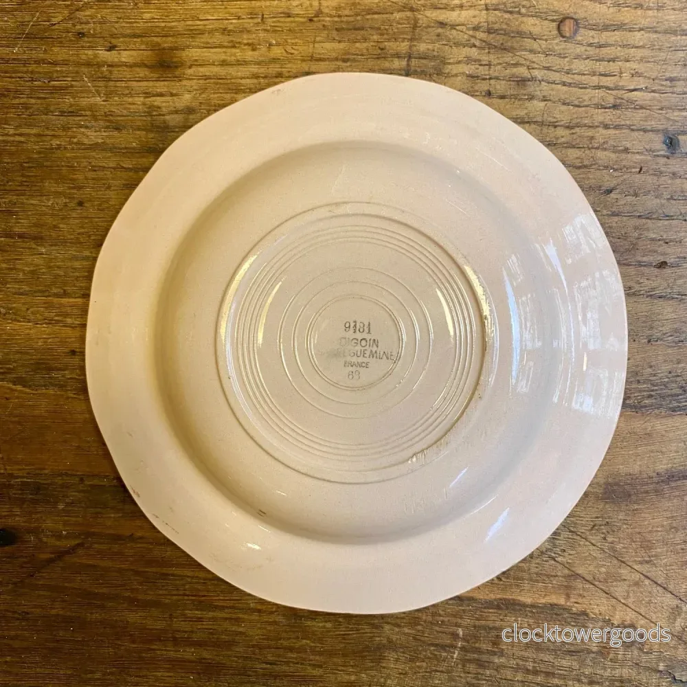 Vintage Digoin Sarreguemines Shallow Bowl – Terracotta Rose - Bild 2