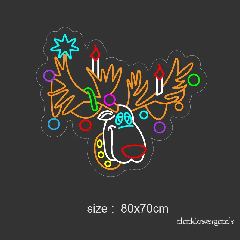 "Santa Claus's reindeer" Led neonskylt. - Bild 3