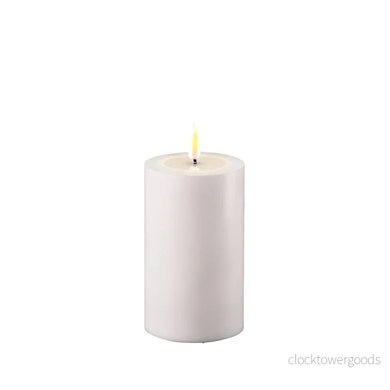Deluxe Blockljus UTOMHUS, Vit, 12,5 cm