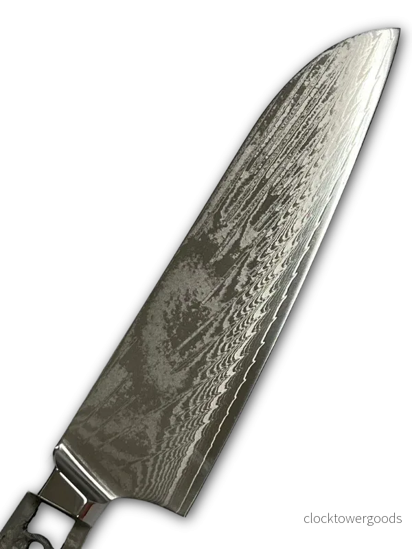 Santoku – AUS10-damast, kockkniv 8″ med fulltånge och bolster