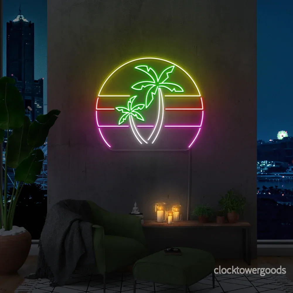 "Tropisk Sunset stor" Led neonskylt