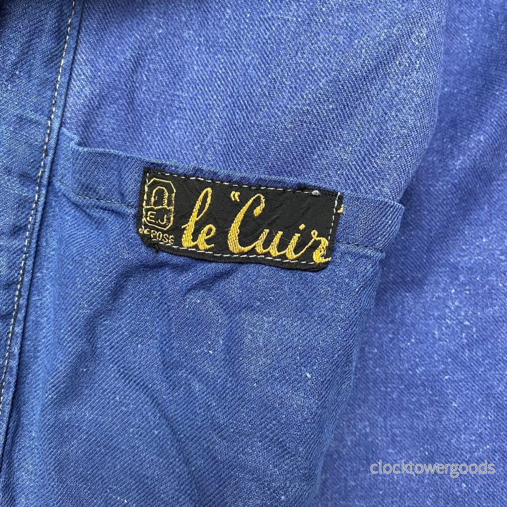 French Vintage Blue Work Jacket “Le Cuir” – Size S - Bild 2