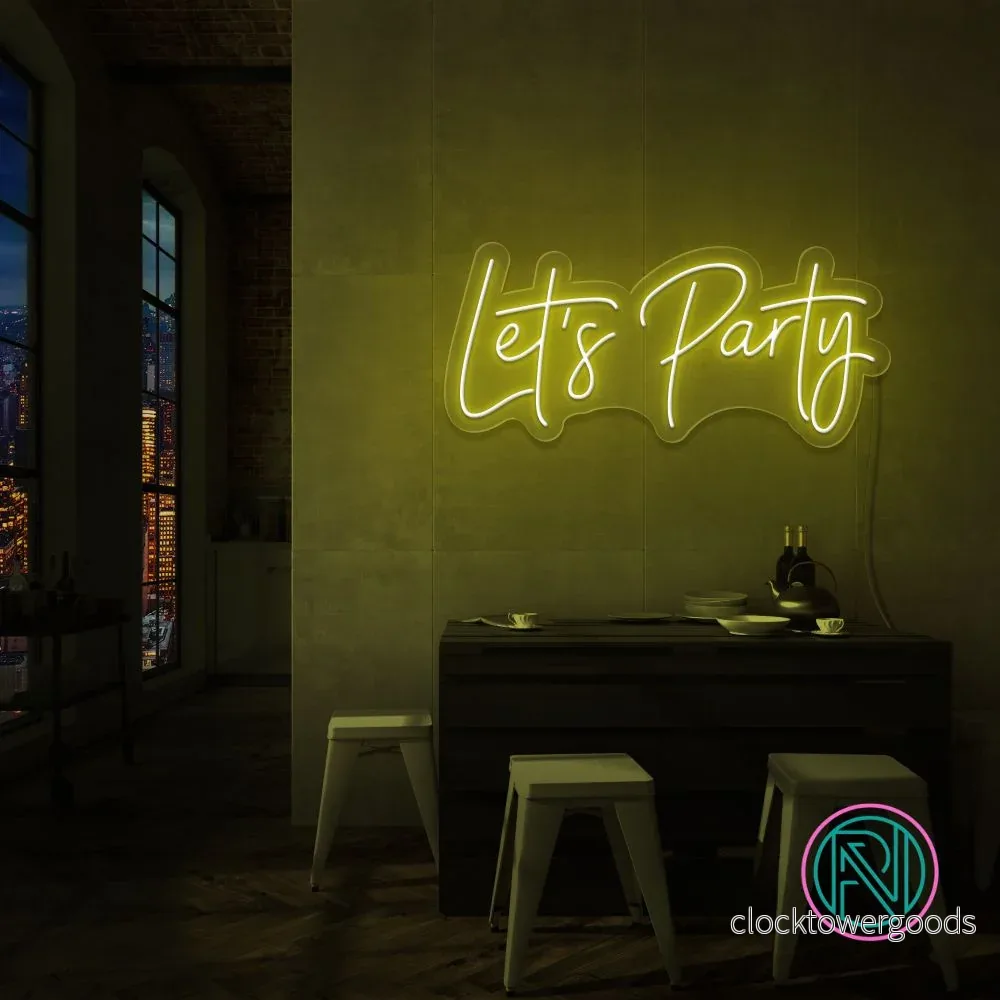 "Let's Party" Led neonskylt. - Bild 2
