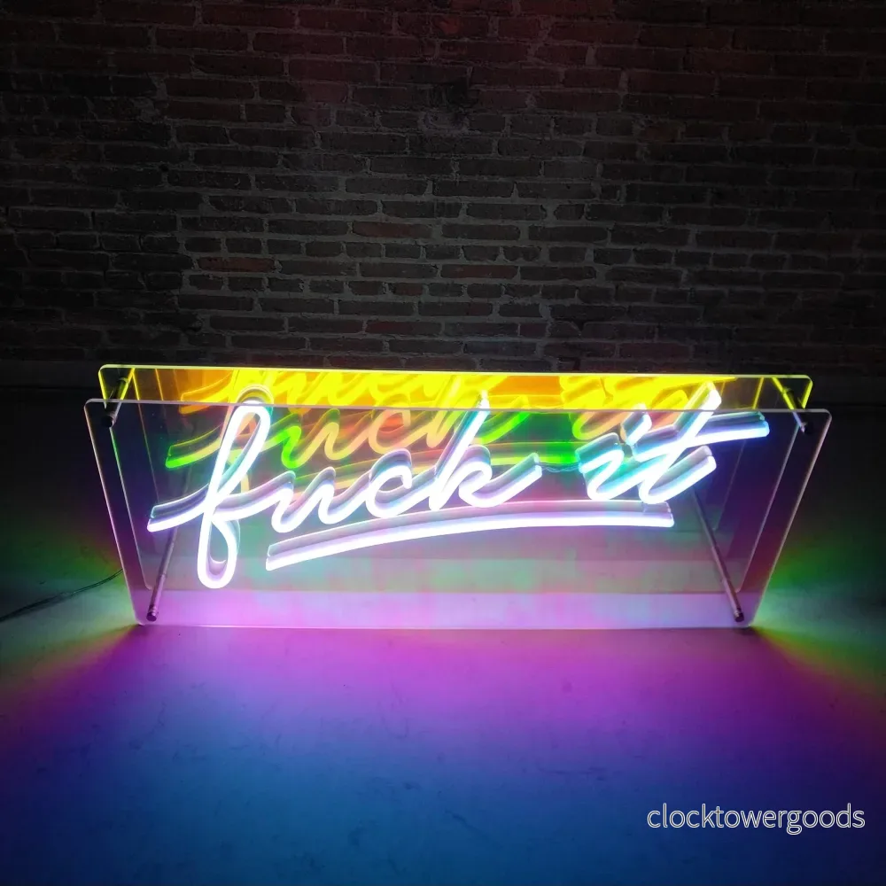 "Fuck it" LED NEONSKYLT. Stående skylt - Bild 2