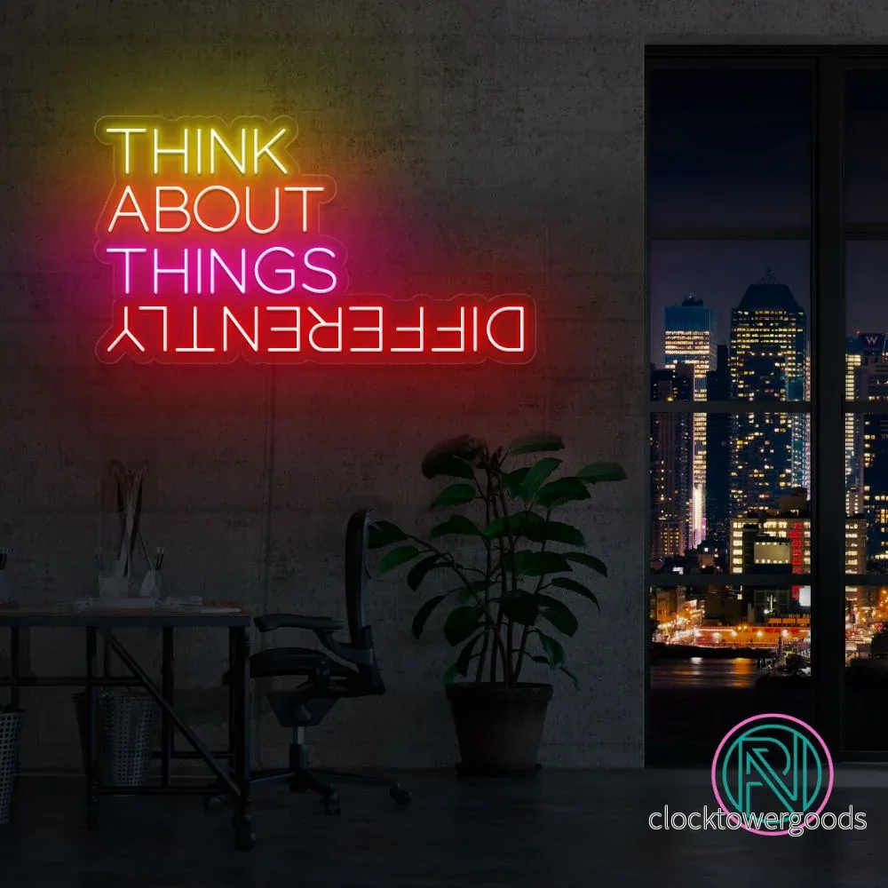 ”THINK ABOUT THINGS” LED NEONSKYLT ”THINK ABOUT THINGS” LED NEONSKYLT