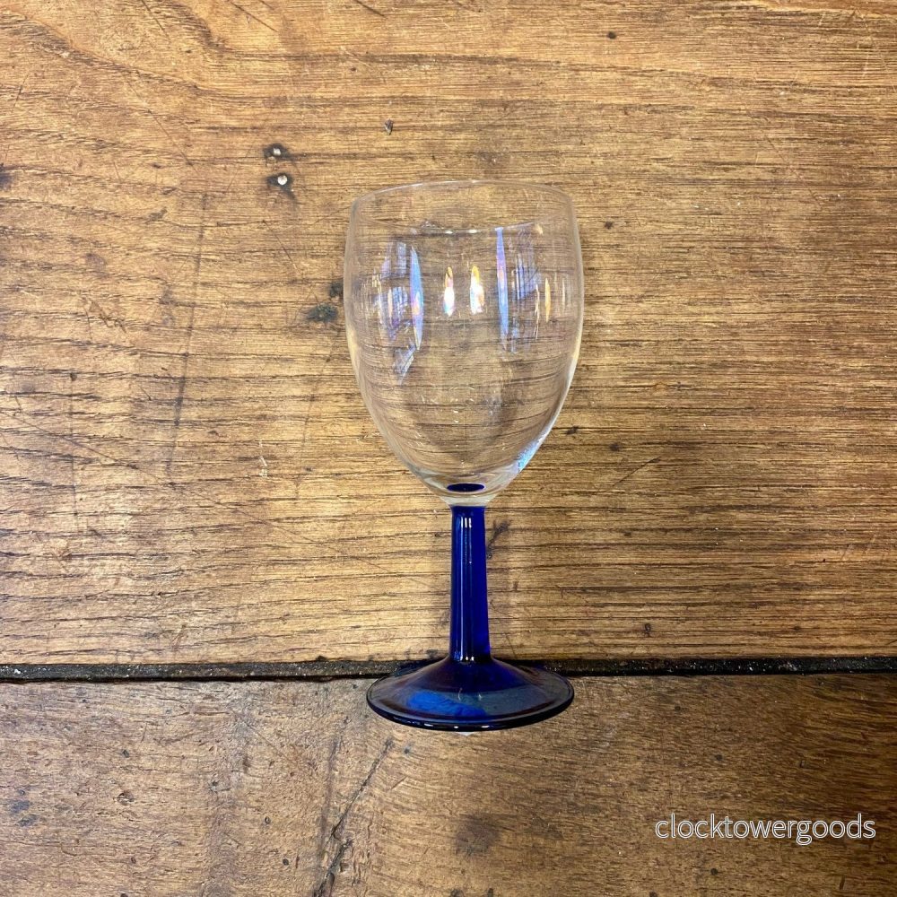 Vintage French Wine Glass – Blue Stem Vintage French Wine Glass – Blue Stem