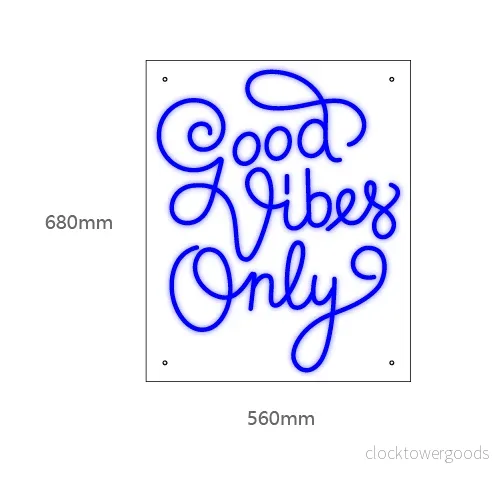 LED NEONSKYLT "Good Vibes Only". 68x56cm - Bild 3