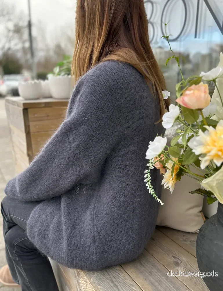 Mohair Kofta Kort, Grå - Bild 2