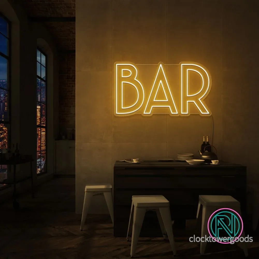 ”BAR” LED NEONSKYLT. Välj önskad färg.