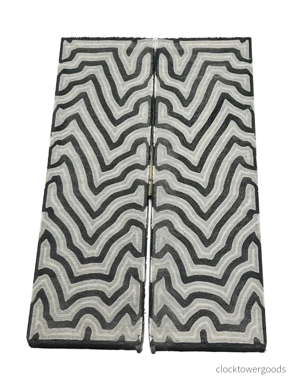 Micarta Damascus (set med 2 plattor)