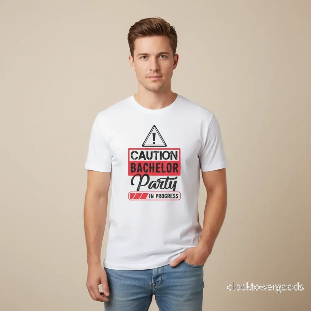 Caution Bachelor Party In Progress T-shirt – Svensexa Caution Bachelor Party In Progress T-shirt – Svensexa