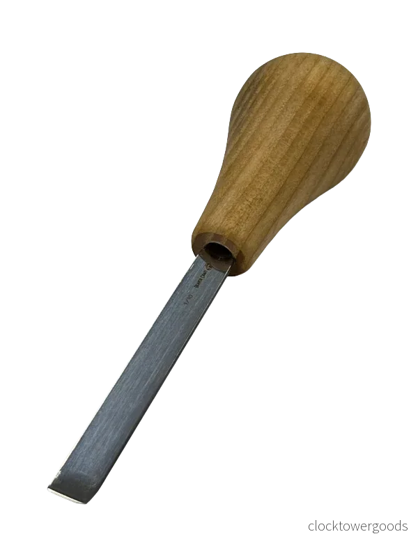 Träsniderijärn 75x10mm rakt, platt stämjärn P1/10 med kulhandtag