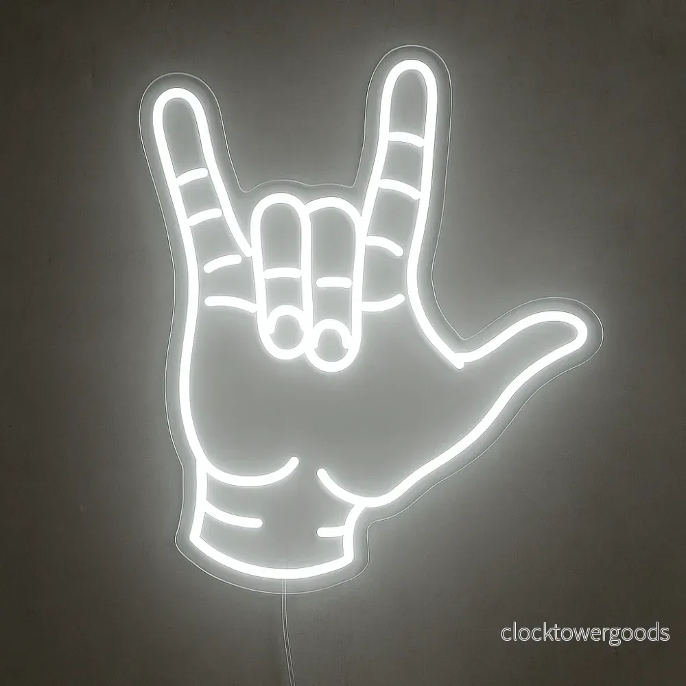 "Love Hand" Led Neonskylt. - Bild 3