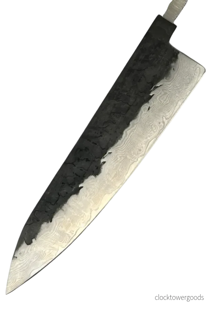 Kockkniv 200 mm VG-10 – svart brute de forge-damask - Bild 2