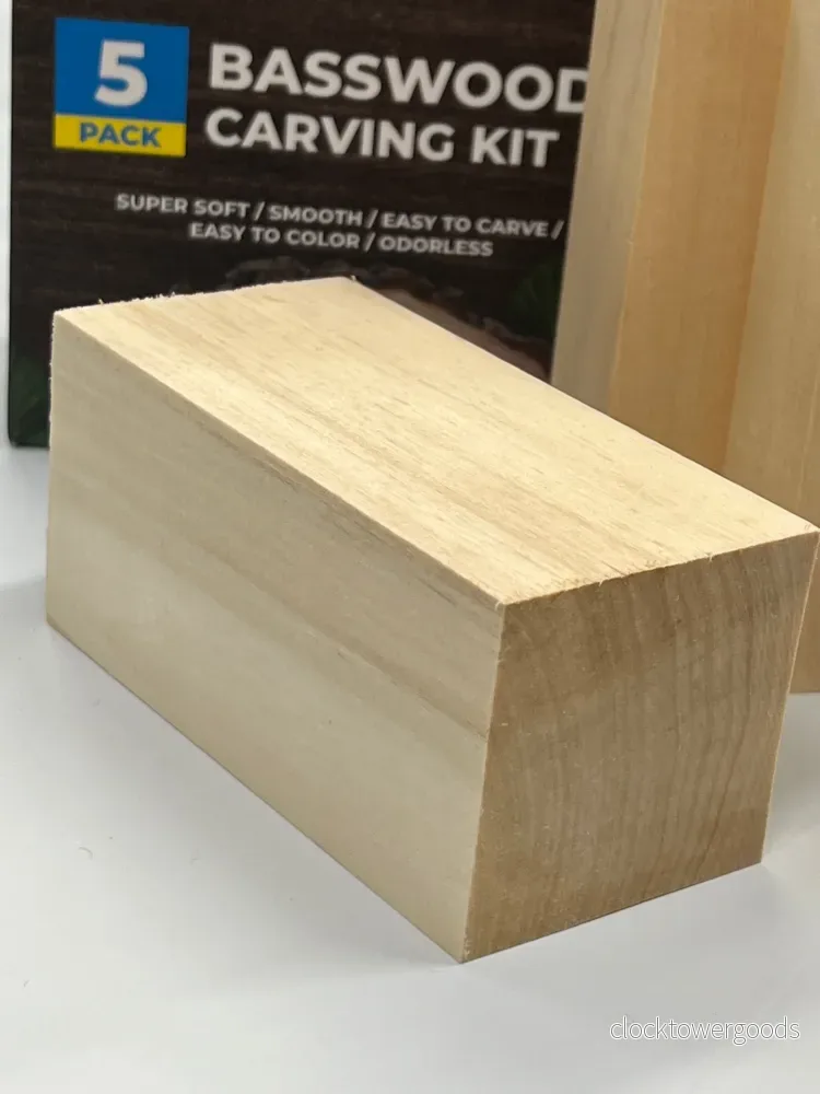 Basswood-ämnen av lindträ för träsnideri BW5, 5-pack, BeaverCraft - Bild 3