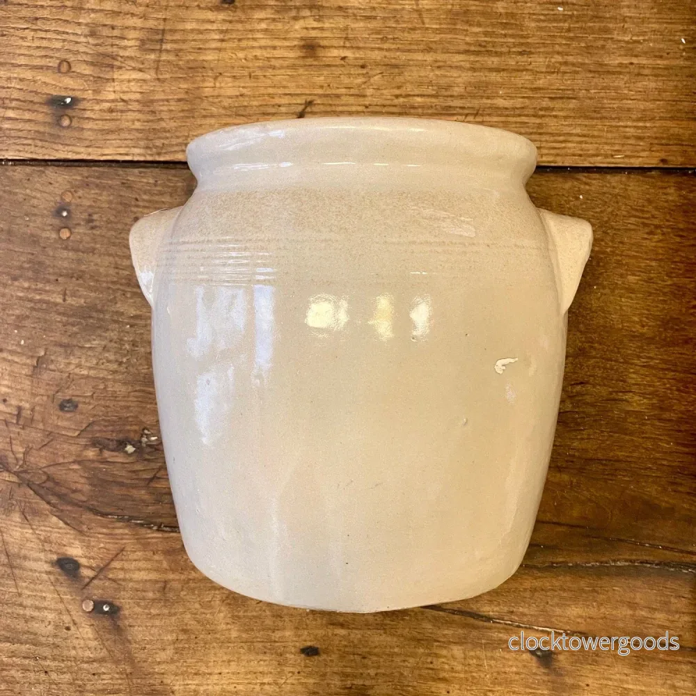 Vintage French Stoneware Pot with Handles Vintage French Stoneware Pot with Handles