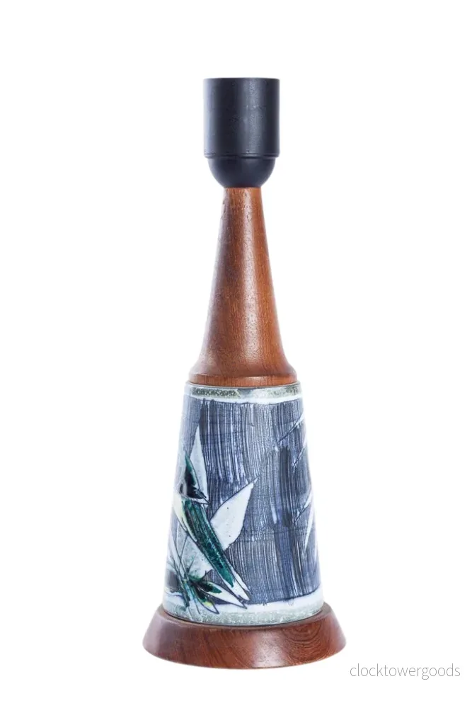 Keramiklampa teak 1950-tal