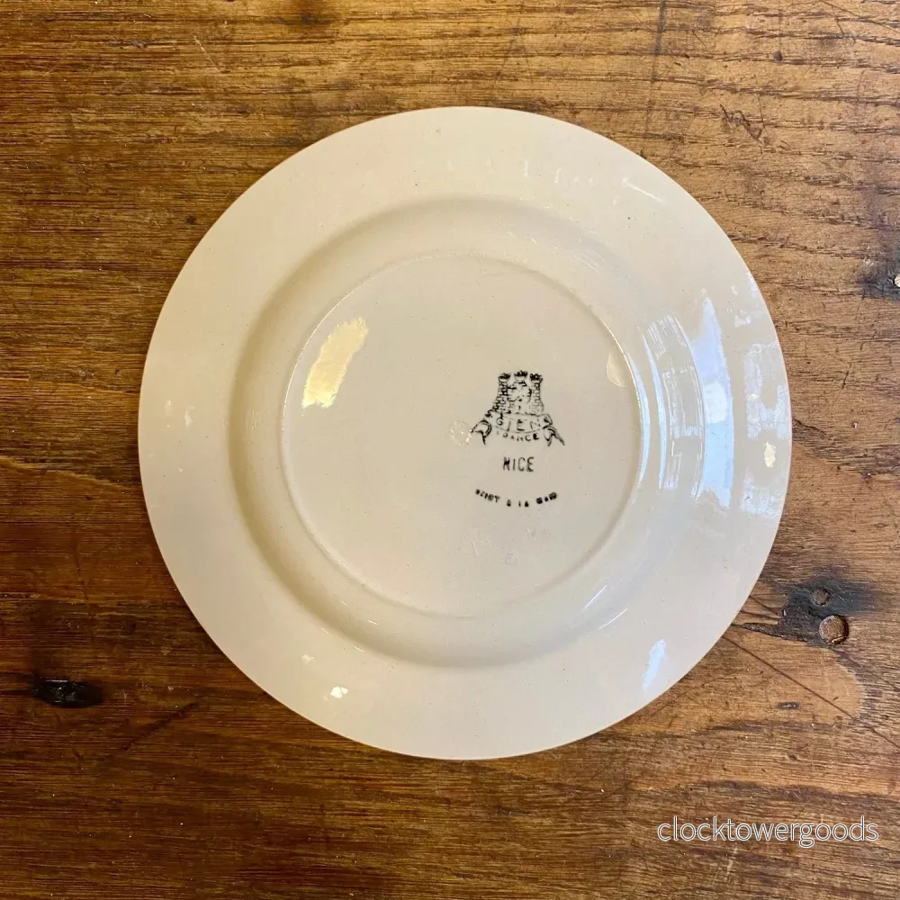 Vintage Gien “Nice” Dessert Plate – Blue Floral - Bild 2