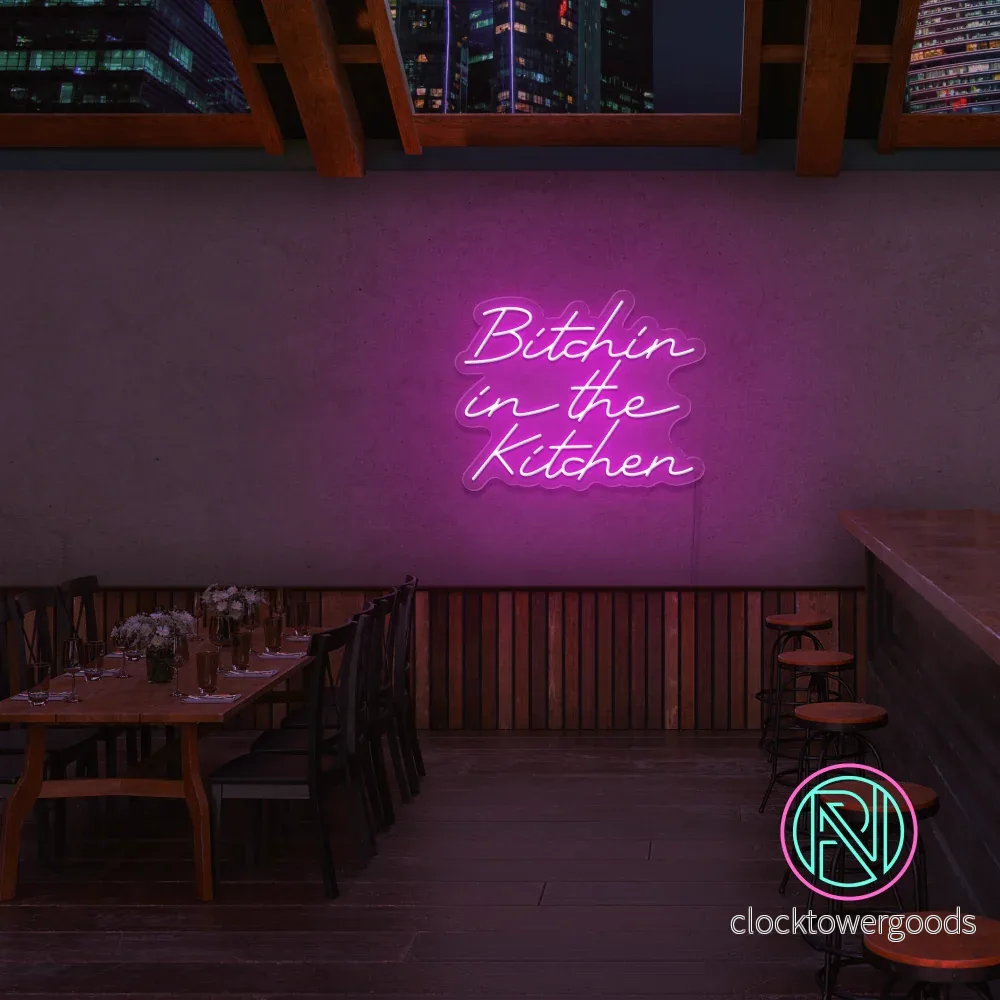 "Bitchin in the Kitchen" Led Neonskylt - Bild 3