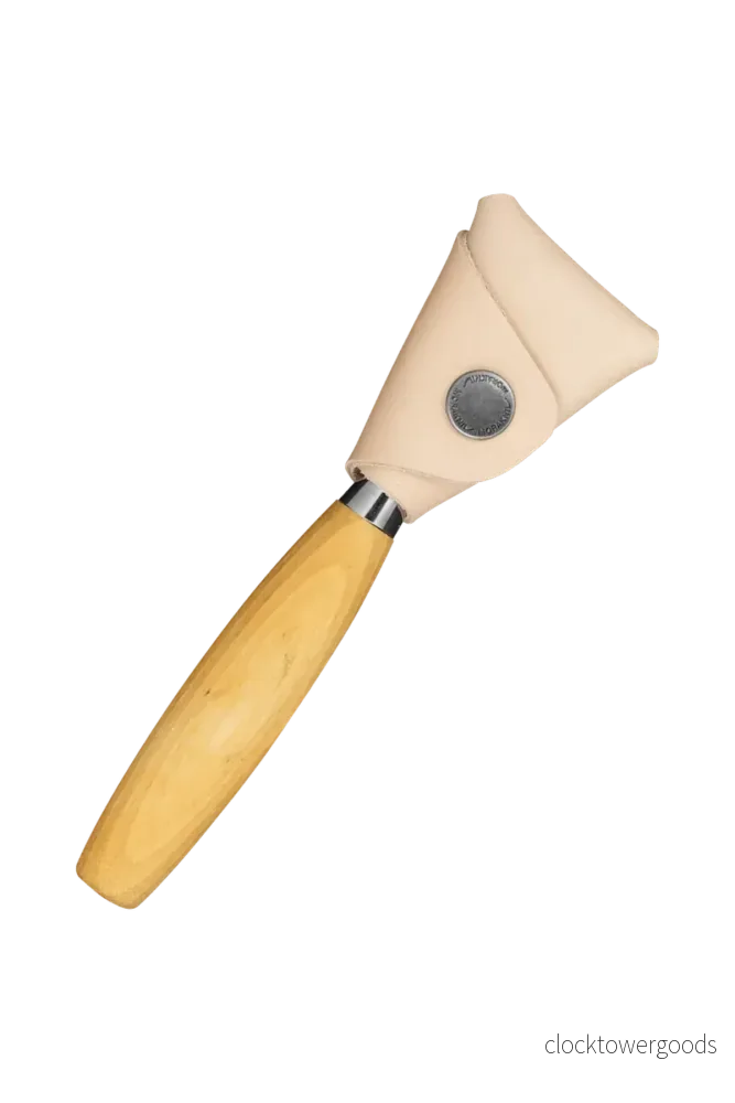 Morakniv 162 dubbeleggad skedkniv med läderslida - Bild 3