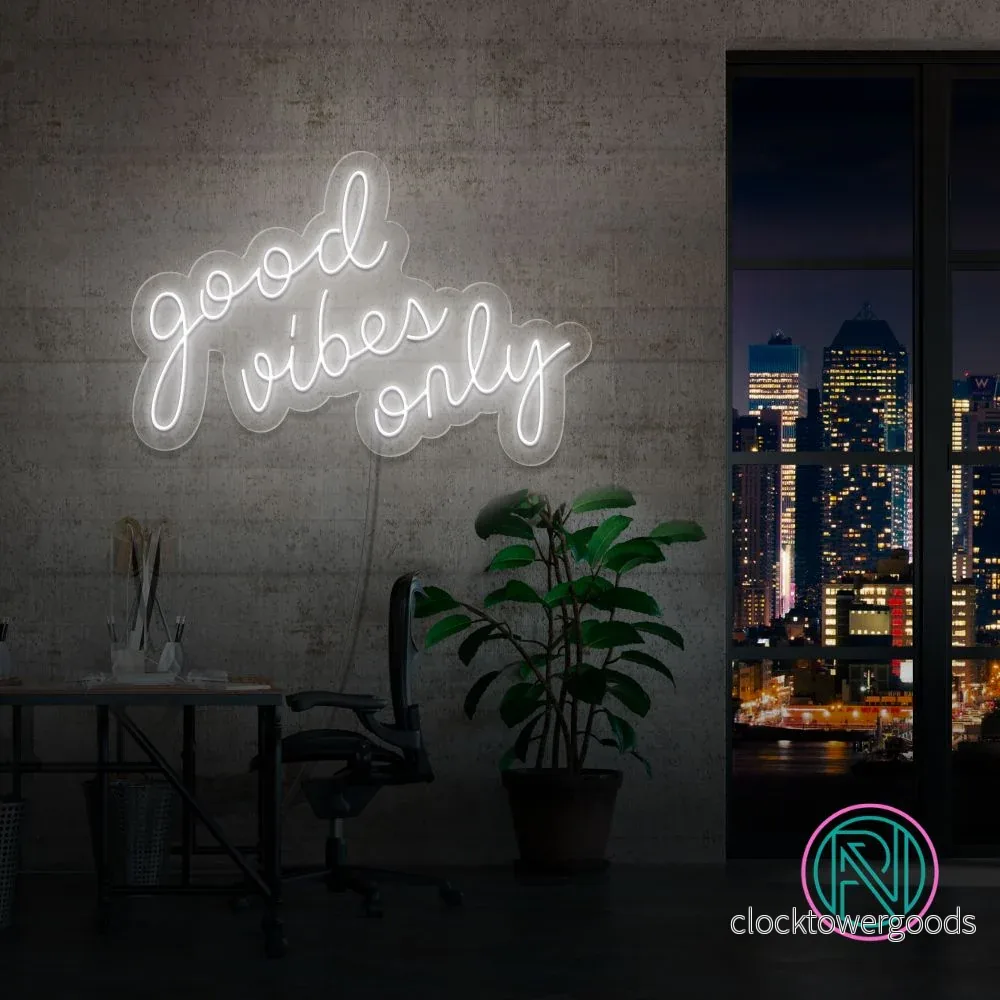"good vibes only" Led neonskylt. 83x54 cm. - Bild 3